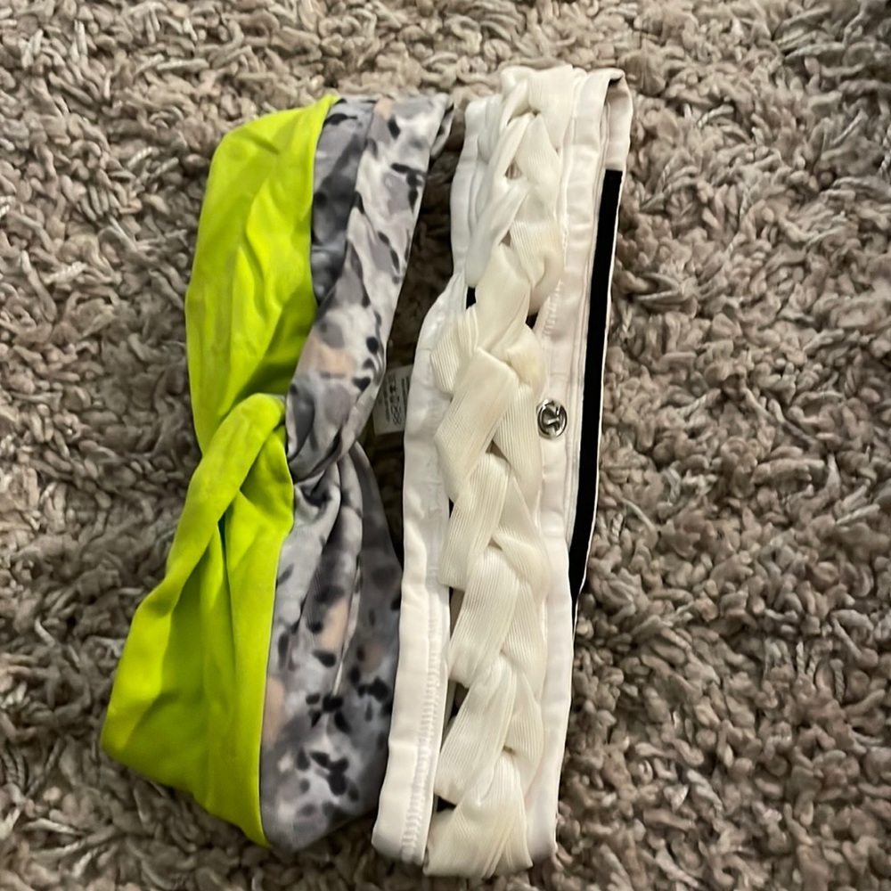 Lululemon braided white and pattern knot headbands